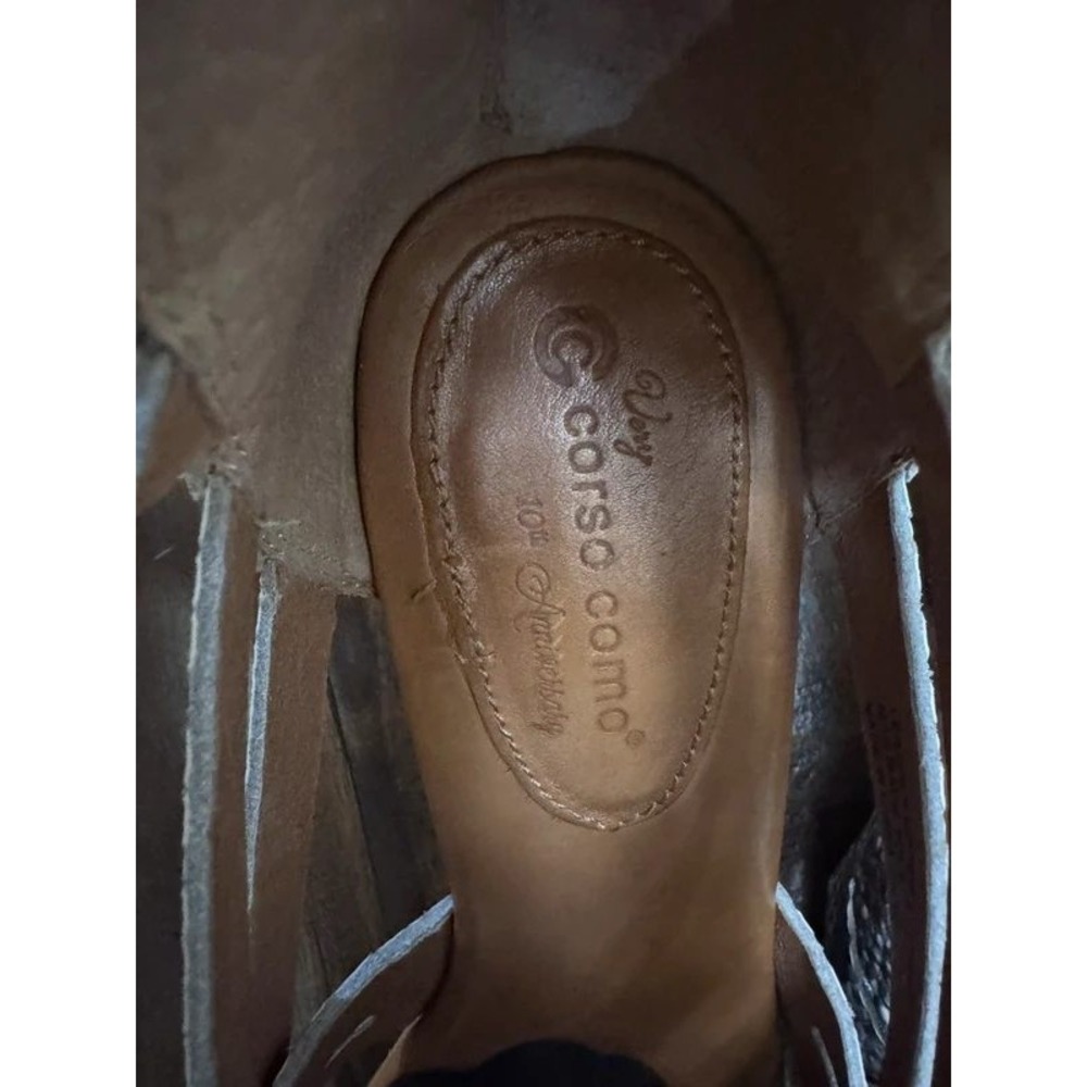 Very Corso Como Sandals 7.5 Grey Excellent Snakeskin Strappy Cage Heel - Picture 4 of 4